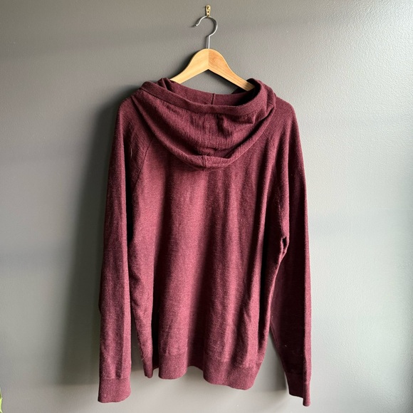 Alesbury Mens Cotton Hoodie Sweater Pullover in Maroon Size Large - Picture 5 of 5
